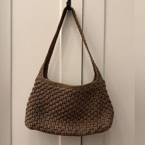 Brown Crochet Shoulder Bag